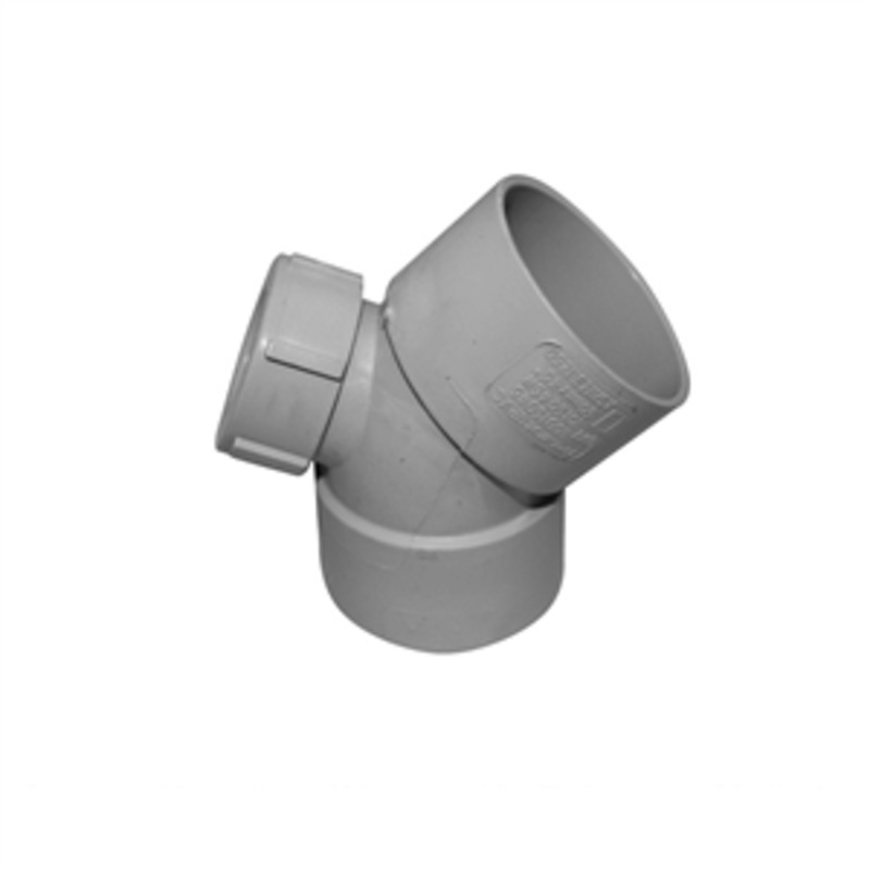 PVC DWV BEND F&F 50MM 45DEG W/INSPECTION OUT DWVF0034