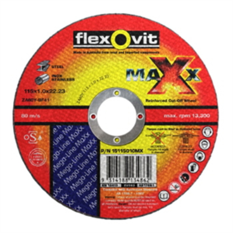 WHEEL CUT OFF METAL 115MM X 22MM X 1MM INOX
