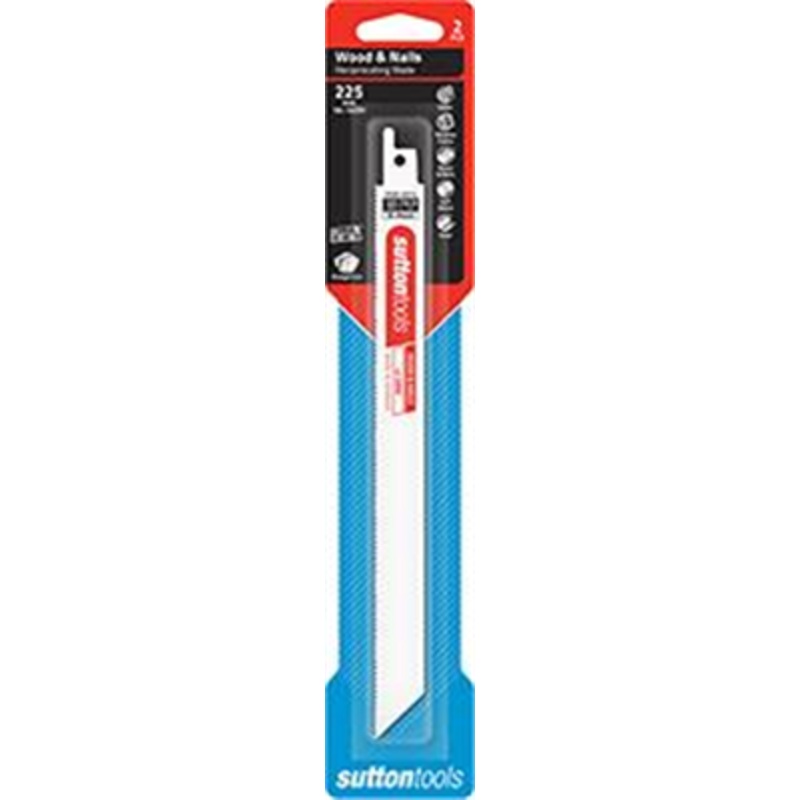 BLADE RECIPRO 225MM WOOD/NAIL PKT 2 SUTTON H52622514