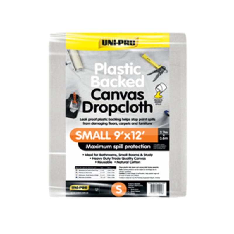 DROP SHEET PLASTIC BACKED CANVAS 2.7M X 3.6M UNI-PRO