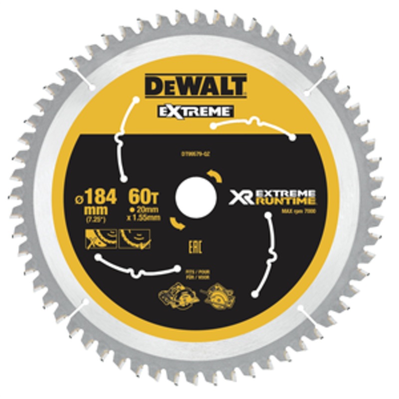 SAW BLADE 184MM X 60T DEWALT DT99579-QZ