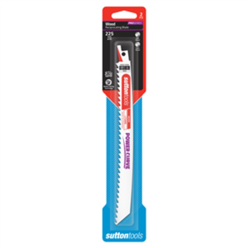 BLADE RECIPRO 225MM X 4T P/CURVE WOOD PKT 2 SUTTON H52022504