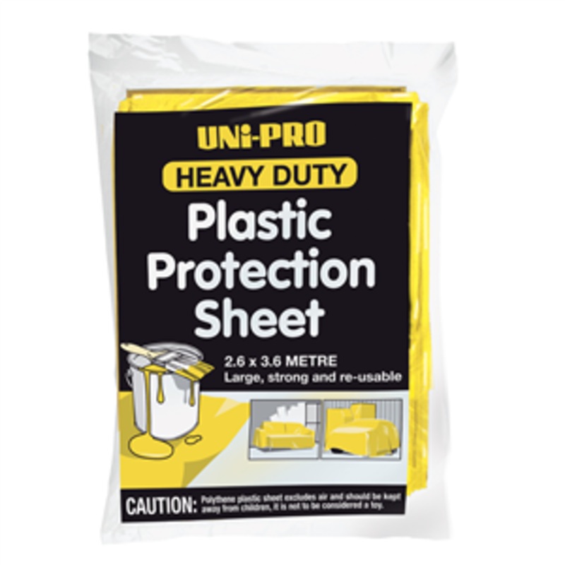 DROP SHEET HEAVY DUTY PLASTIC 2.7M X 3.6M UNI-PRO