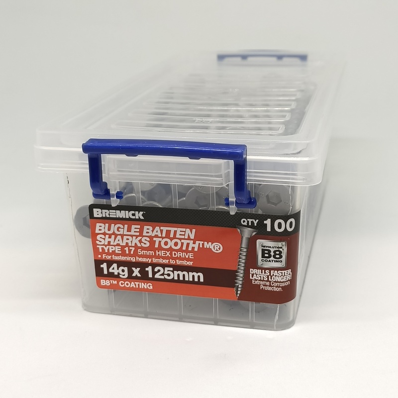 SCREW BATTEN B8 14G X 125MM BOX 100 BREMICK 139123
