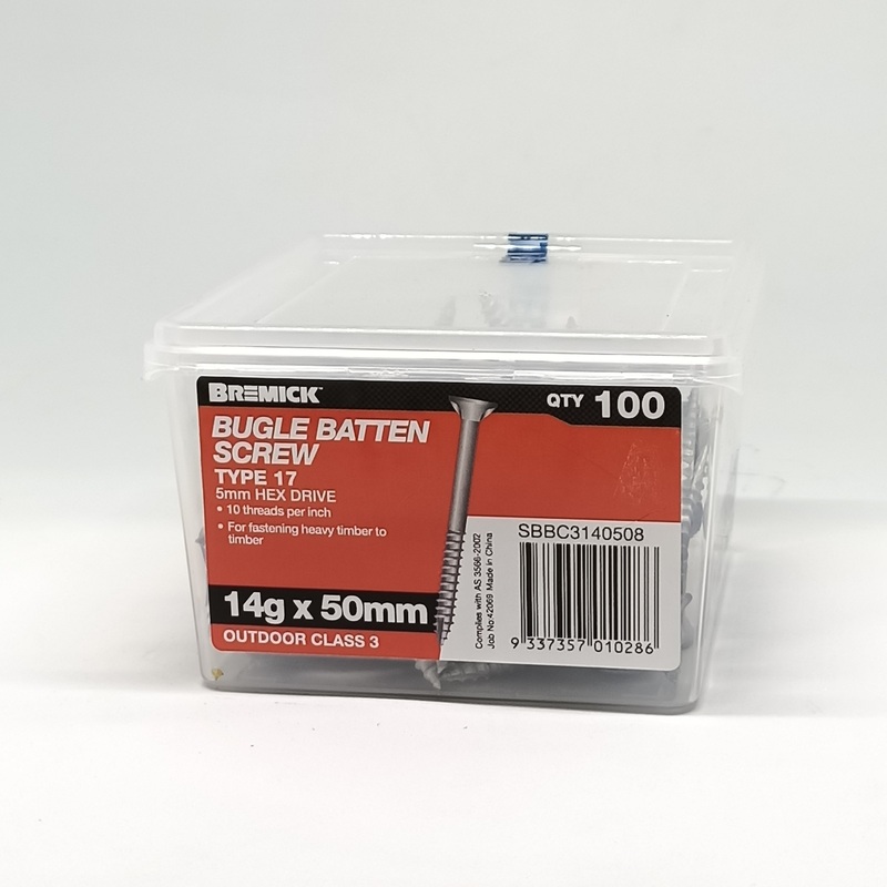 SCREW BATTEN GAL 14G X 50MM BOX 100 BREMICK 010286