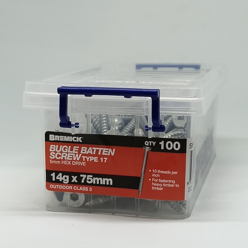 SCREW BATTEN GAL 14G X 75MM BOX 100 BREMICK 010309