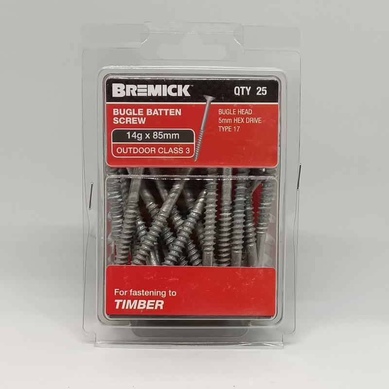 SCREW BATTEN GAL 14G X 85MM PKT 25 BREMICK 152702