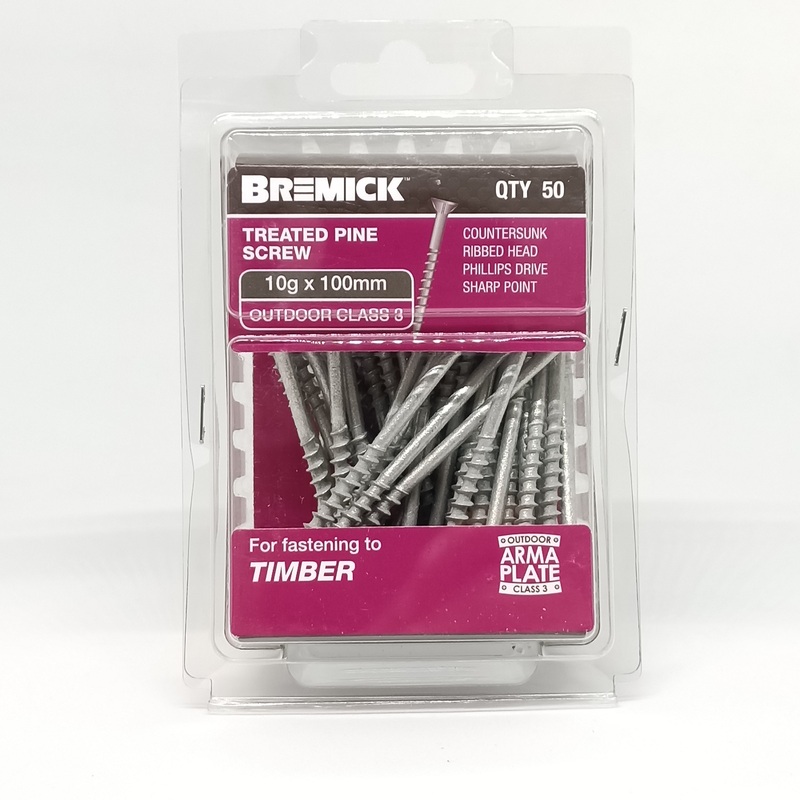 SCREW GAL C3 10G X 100MM PKT 50 BREMICK 005275