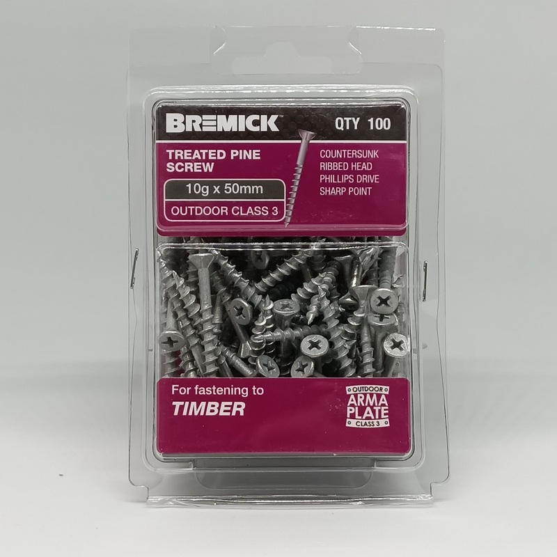 SCREW GAL C3 10G X 50MM PKT 100 BREMICK 103735