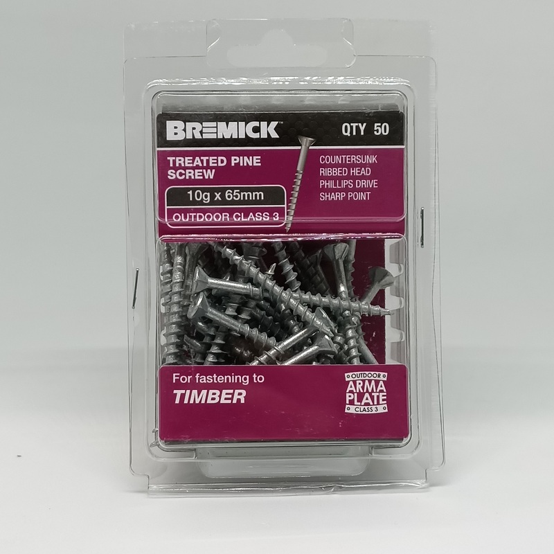 SCREW GAL C3 10G X 65MM PKT 50 BREMICK 005251