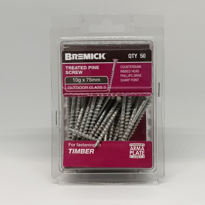 SCREW GAL C3 10G X 75MM PKT 50 BREMICK 005268