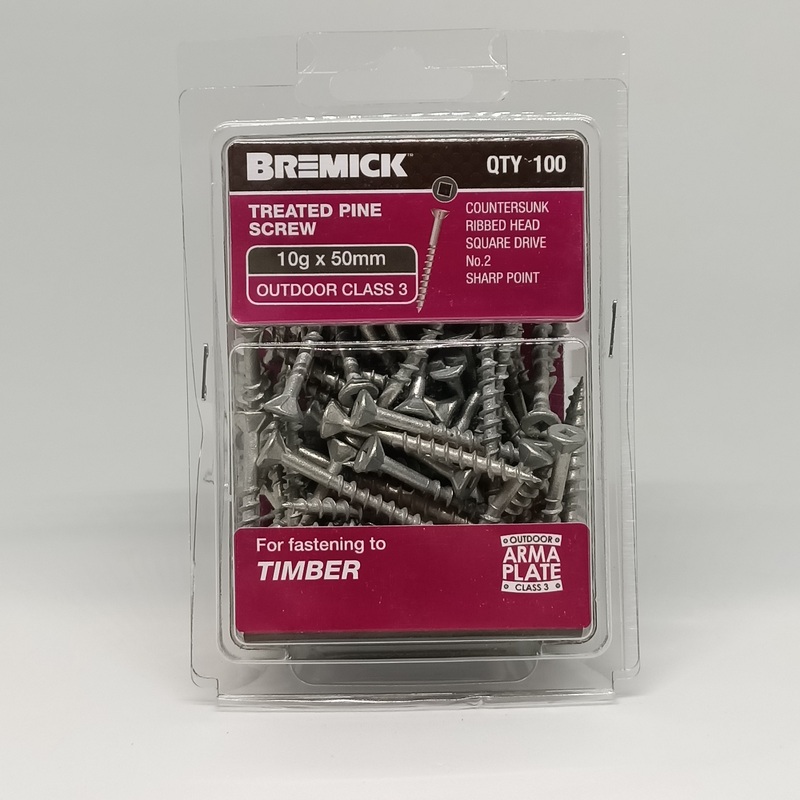 SCREW GAL C3 SQ 10G X 50MM PKT 100 BREMICK 103759