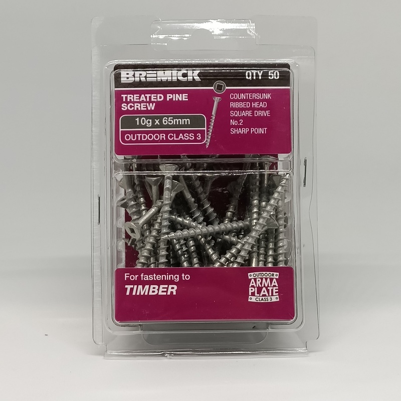 SCREW GAL C3 SQ 10G X 65MM PKT 50 BREMICK 081439