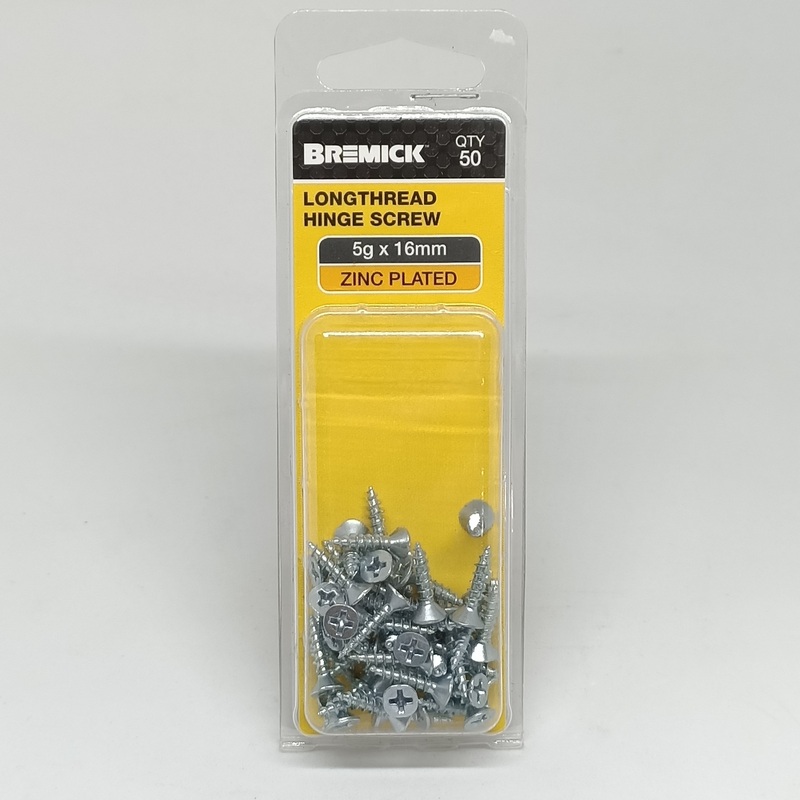 SCREW LONGTHREAD ZP 5G X 16MM PKT 50 BREMICK 115271