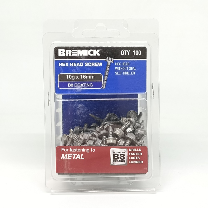 SCREW T17 B8 METAL 10G X 16MM PKT 100 BREMICK 105135