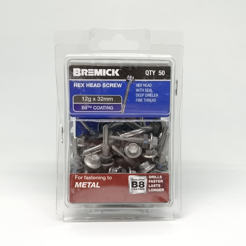 SCREW T17 B8 METAL 12G X 32MM PKT 50 BREMICK 104497