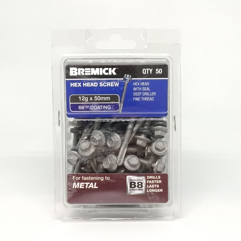 SCREW T17 B8 METAL 12G X 50MM PKT 50 BREMICK 104503