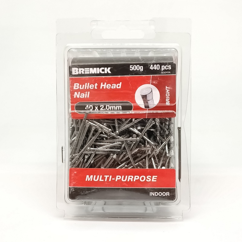 NAIL BULLET HEAD BRIGHT 40X2.0MM 250G BREMICK