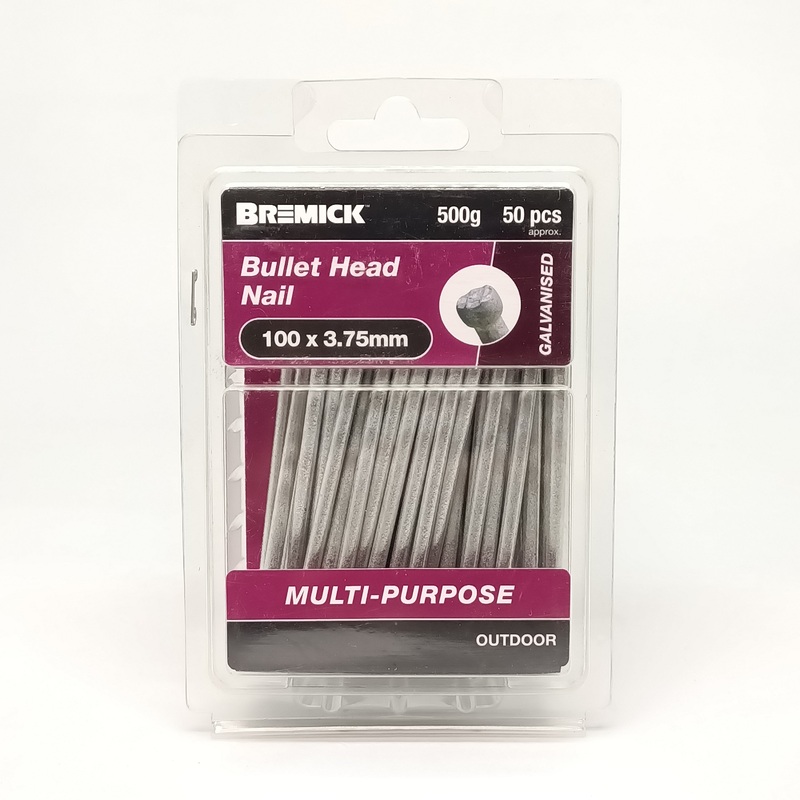 NAIL BULLET HEAD GAL 100 X 3.75MM 500G BREMICK 153853