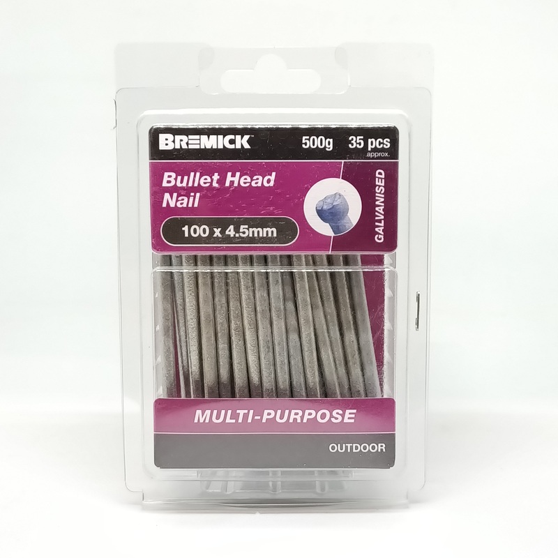 NAIL BULLET HEAD GAL 100 X 4.5MM 500G BREMICK 153891