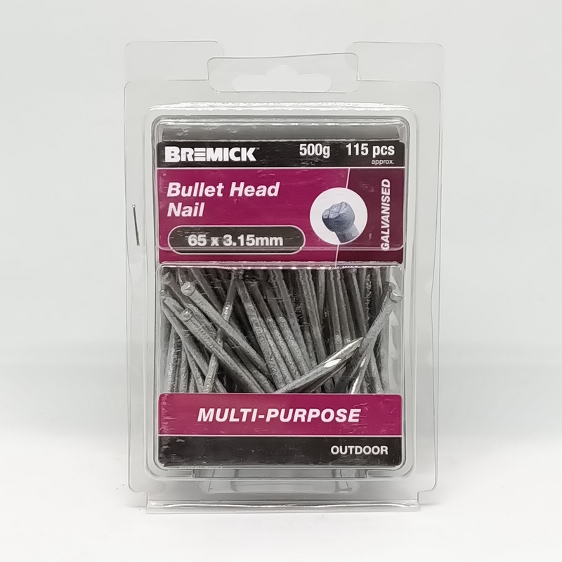 NAIL BULLET HEAD GAL 65 X 3.15MM 500G BREMICK 153747