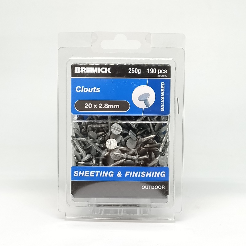 NAIL CLOUT GAL 20 X 2.8MM 250G BREMICK 154157