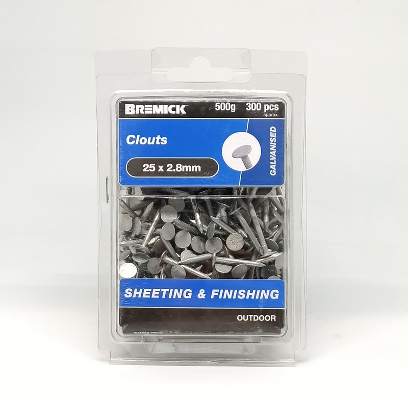 NAIL CLOUT GAL 25 X 2.8MM 500G BREMICK 154188