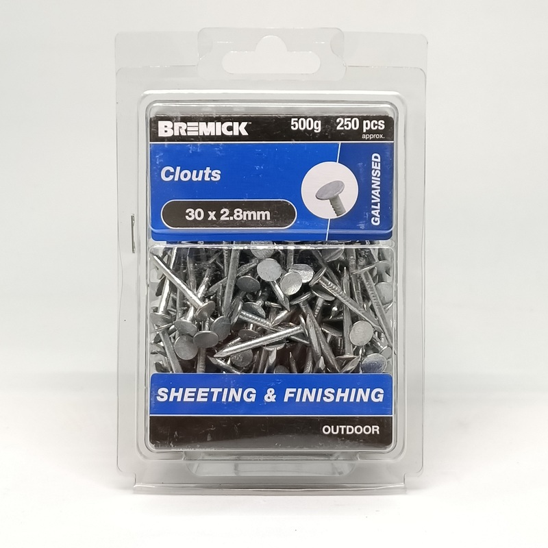 NAIL CLOUT GAL 30 X 2.8MM 500G BREMICK 154232