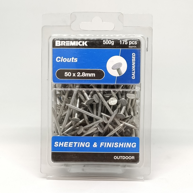 NAIL CLOUT GAL 50 X 2.8MM 500G BREMICK 154317