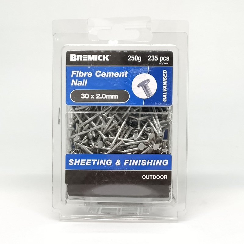 NAIL FIBRE CEMENT GAL 30 X 2.0MM 250G BREMICK 154706