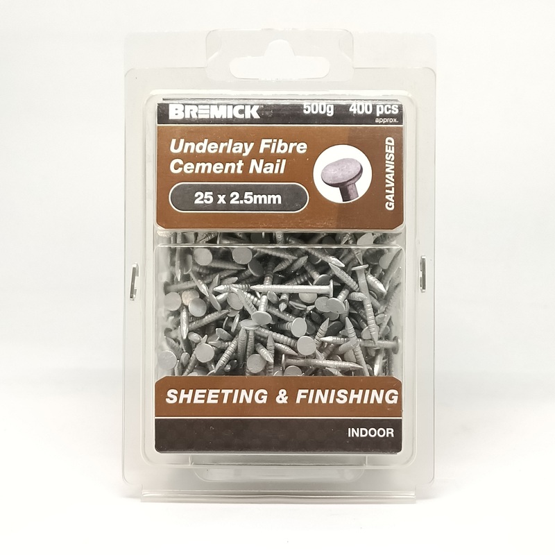 NAIL FIBRE CEMENT UNDERLAY GAL 25X2.5MM 500G BREMICK