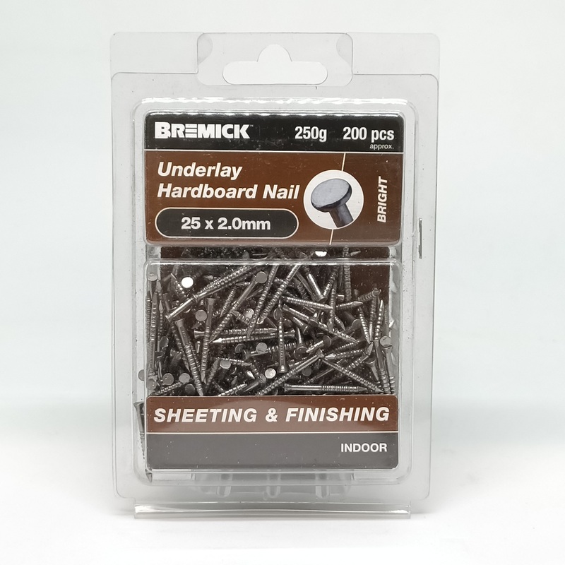 NAIL HARDBOARD UNDERLAY BRIGHT 25X2.0MM 250G BREMICK
