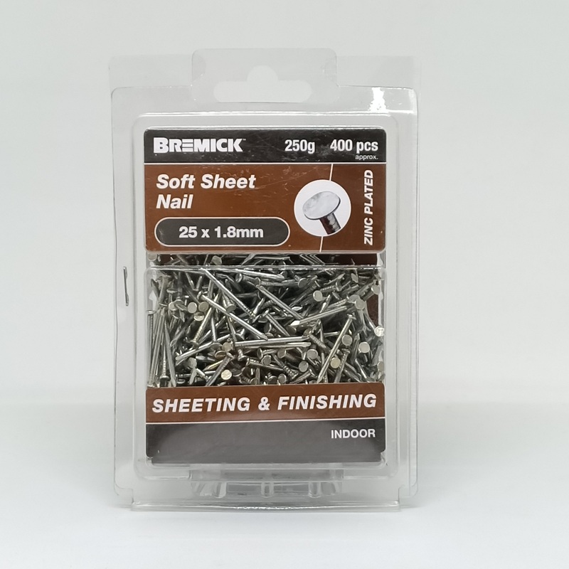 NAIL SOFT SHEET ZP 25 X 1.8MM 250G BREMICK 155420