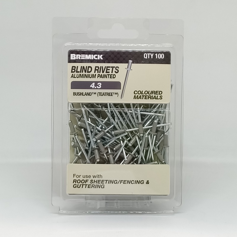 RIVET ALUMINIUM 4-3 BUSHLAND PKT 100 BREMICK