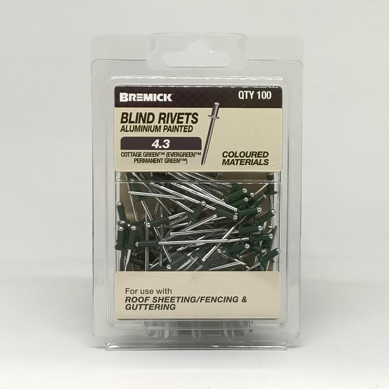 RIVET ALUMINIUM 4-3 COTTAGE GREEN PKT 100 BREMICK