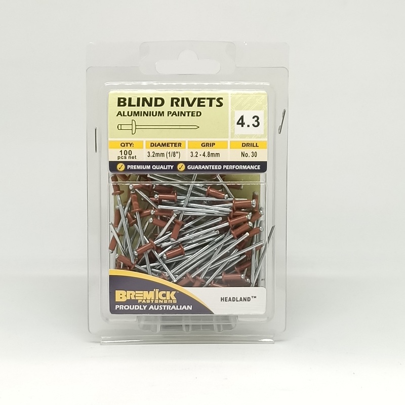 RIVET ALUMINIUM 4-3 HEADLAND PKT 100 BREMICK