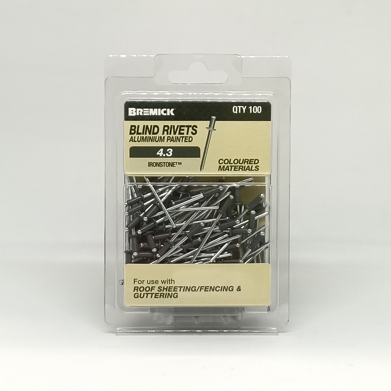 RIVET ALUMINIUM 4-3 IRONSTONE PKT 100 BREMICK