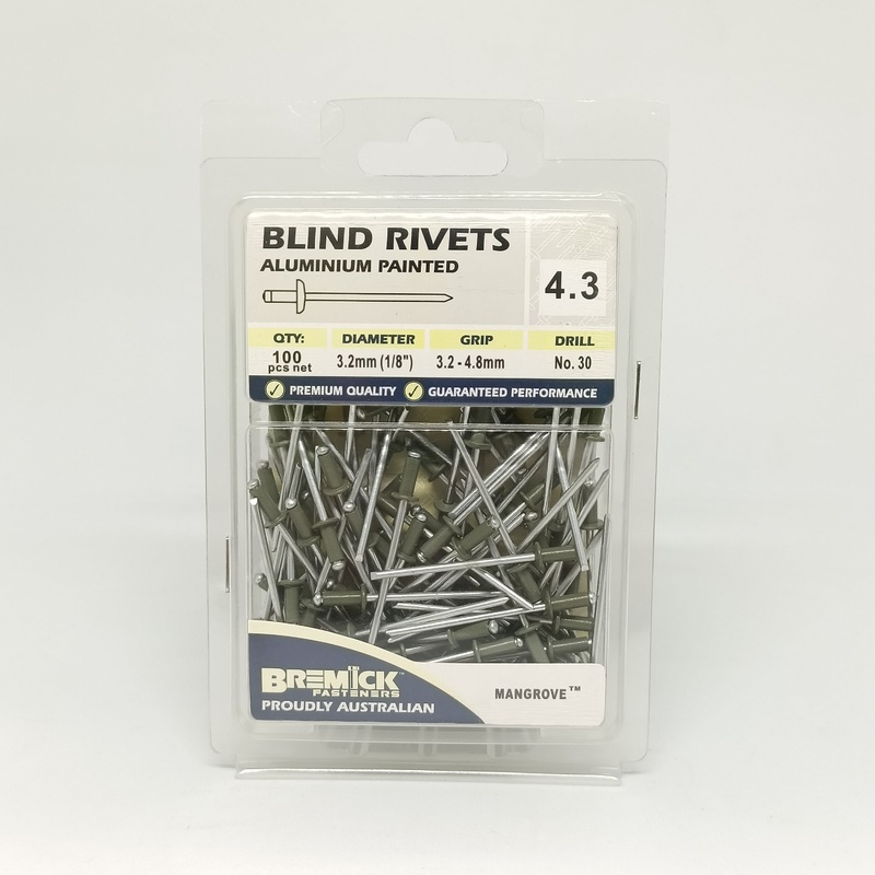 RIVET ALUMINIUM 4-3 MANGROVE PKT 100 BREMICK