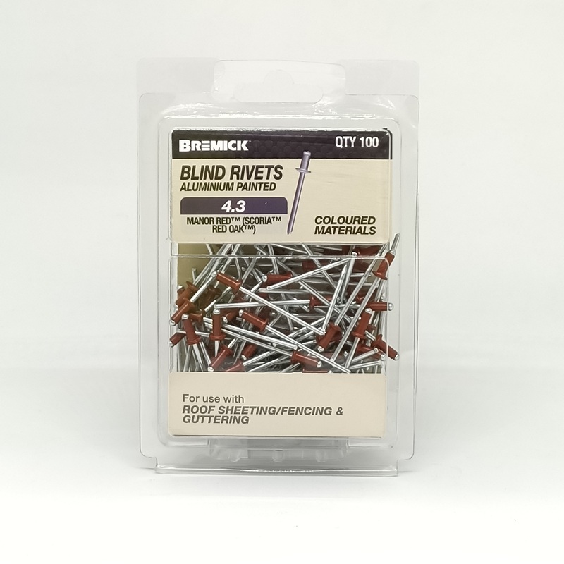 RIVET ALUMINIUM 4-3 MANOR RED PKT 100 BREMICK