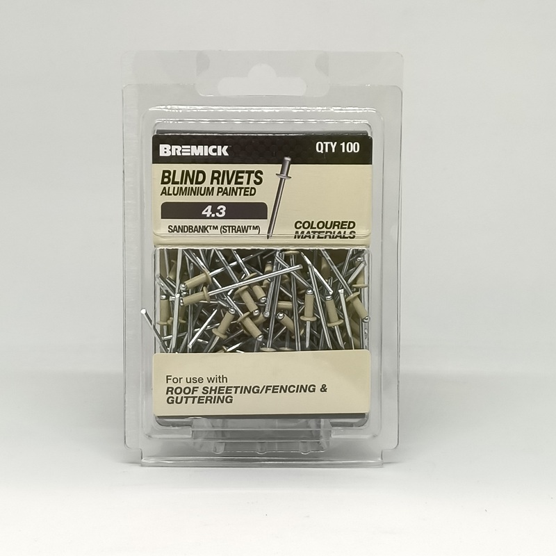 RIVET ALUMINIUM 4-3 SANDBANK PKT 100 BREMICK