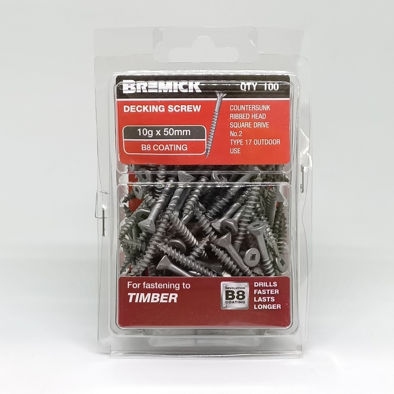 SCREW B8 DECKING 10G X 50MM PKT 100 BREMICK