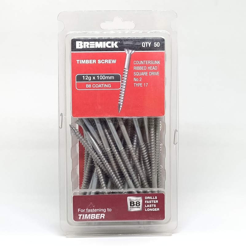 SCREW B8 DECKING 12G X 100MM PKT 50 BREMICK 137273