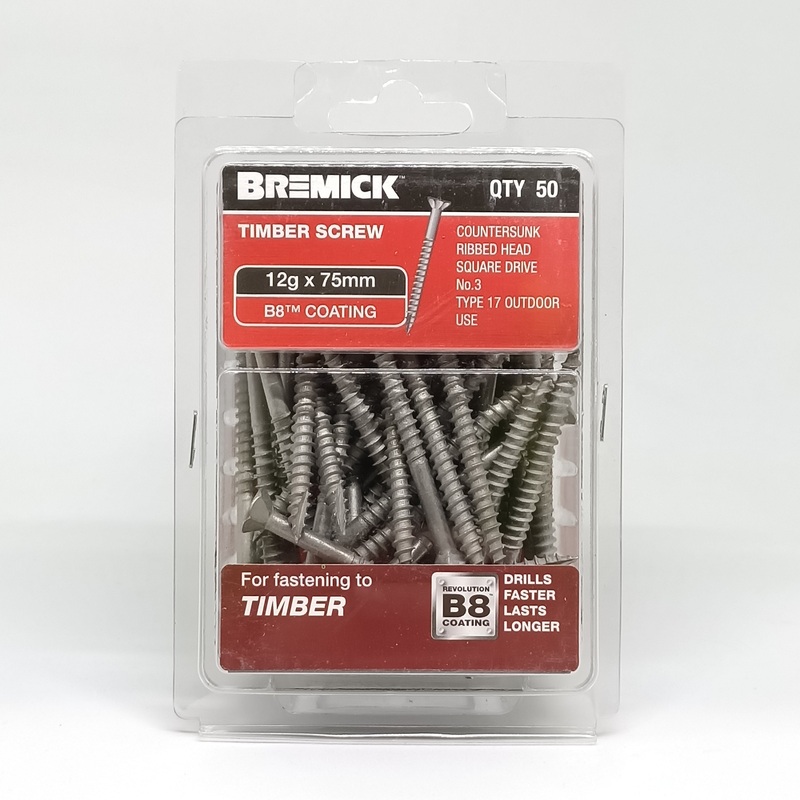 SCREW B8 DECKING 12G X 75MM PKT 50 BREMICK 137266