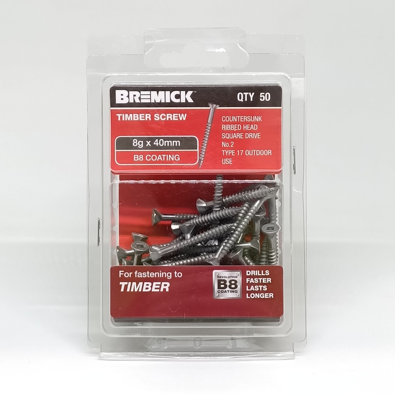 SCREW B8 DECKING 8G X 40MM PKT 50 BREMICK 137204
