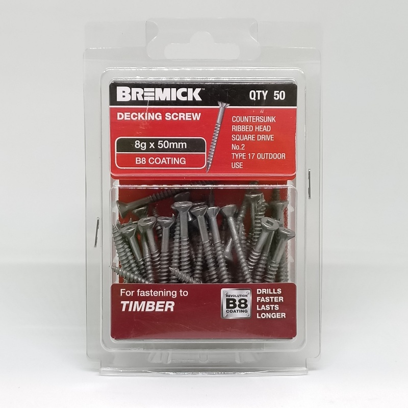 SCREW B8 DECKING 8G X 50MM PKT 50 BREMICK