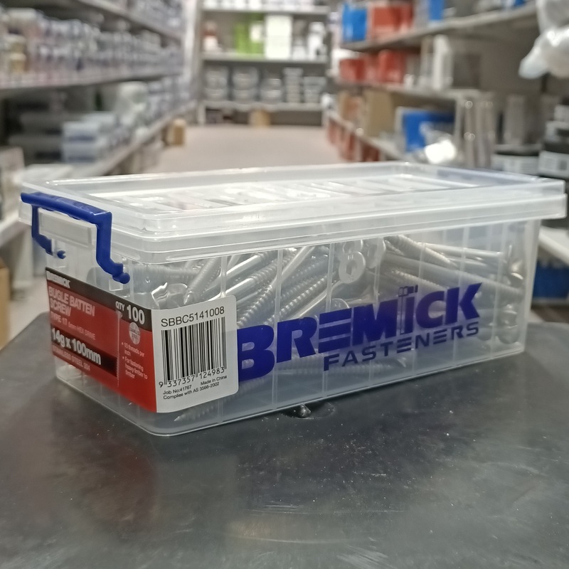 SCREW BATTEN SS 14G X 100MM BOX 100 BREMICK 124983