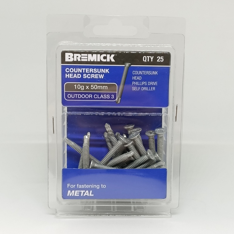 SCREW CSK METAL C3 10G X 50MM PKT 25 BREMICK 053566