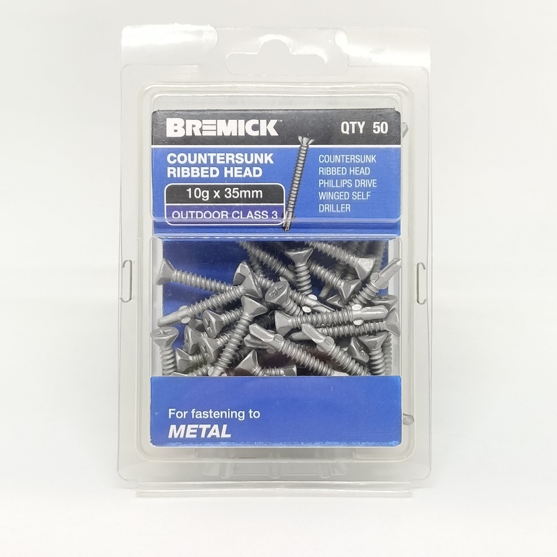 SCREW CSK WING METAL C3 10G X 35MM PKT 50 BREMICK 053665