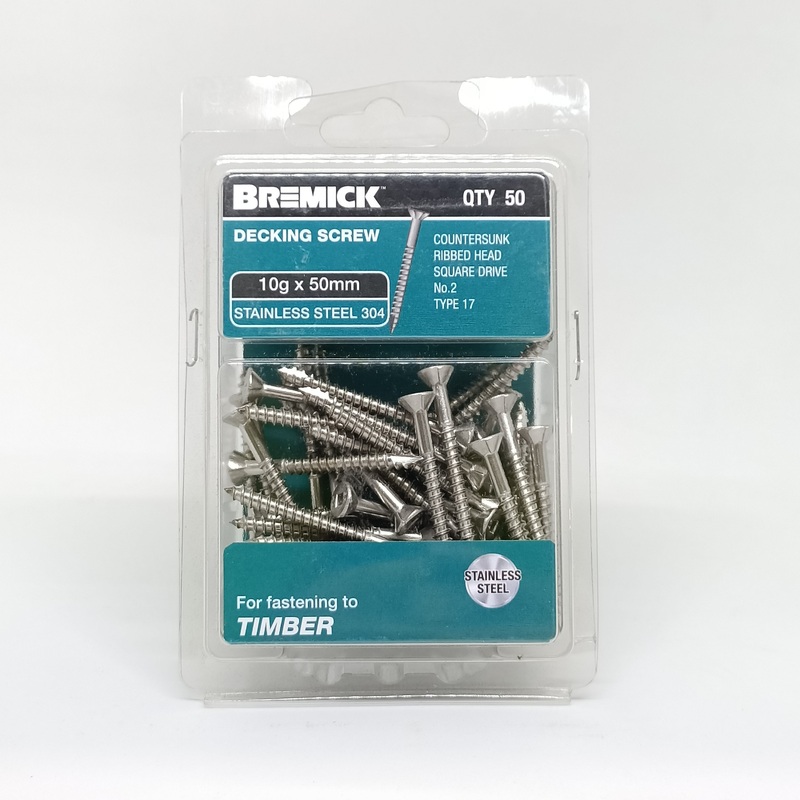 SCREW SS DECKING 10G X 50MM PKT 50 BREMICK 051609