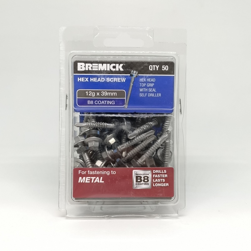 SCREW T17 B8 METAL 12G X 39MM PKT 50 BREMICK 105289
